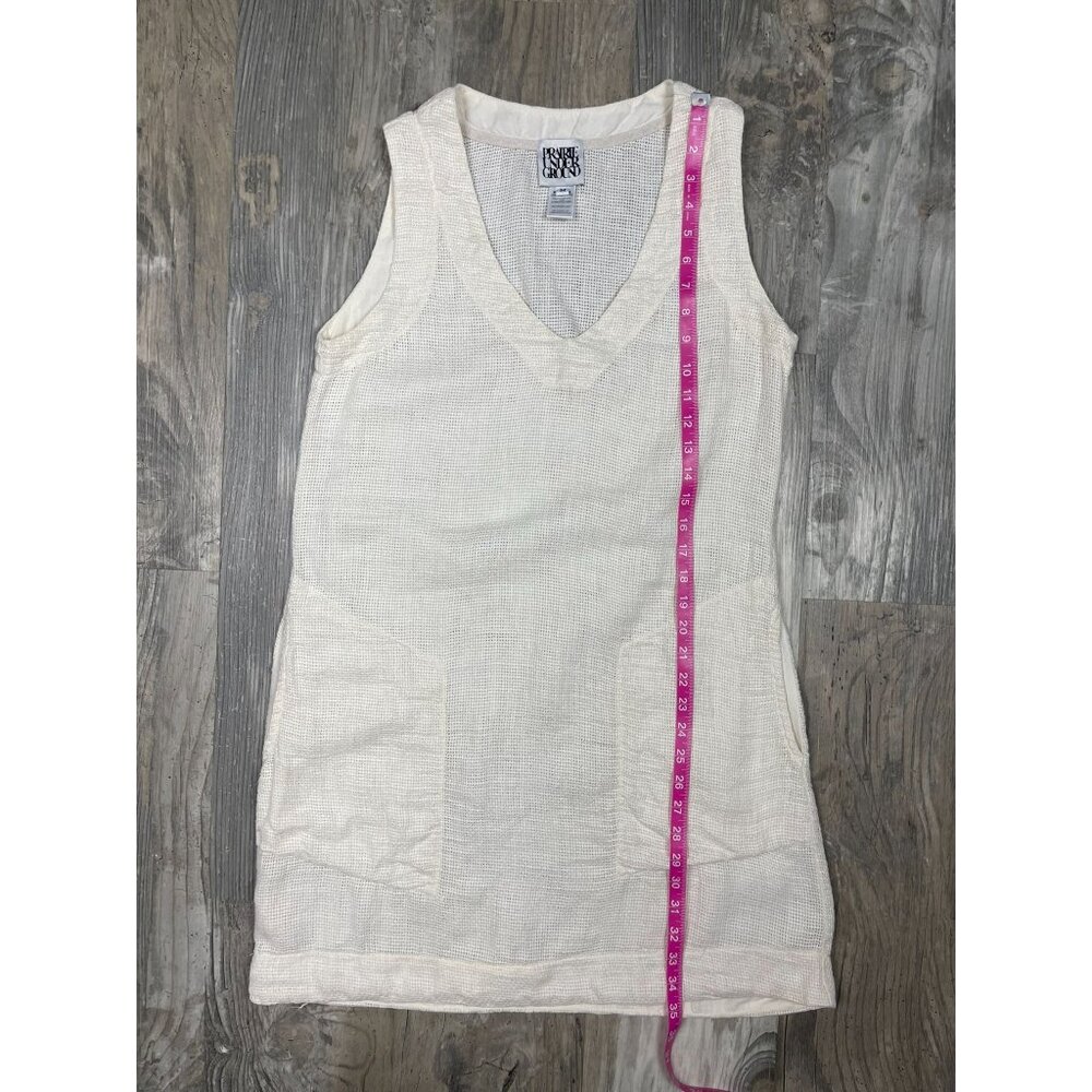 Prairie Underground Linen Shift Dress Medium Ivory White Sleeveless Mesh Pockets - Picture 6 of 6